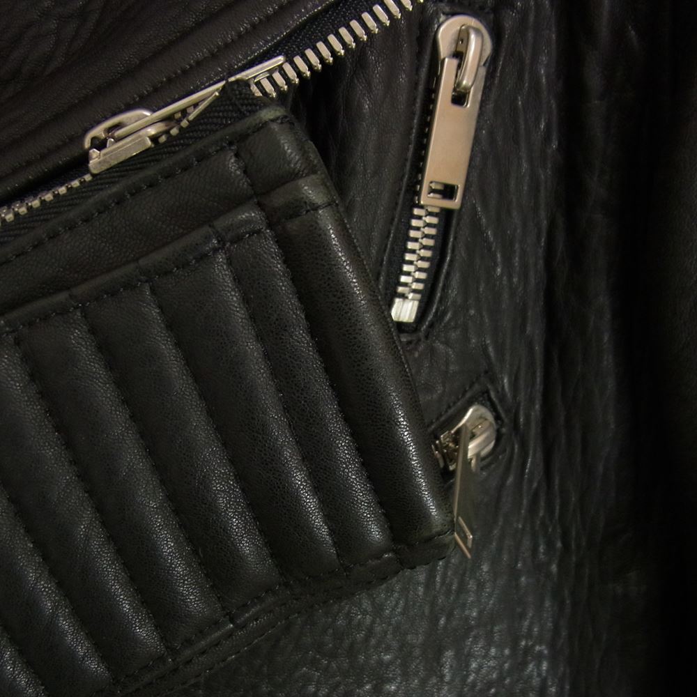 Moonage Devilment ムーンエイジデビルメント mjk-0159 シープスキン レザー ライダース バイカー ジャケット ブラック系 44【中古】