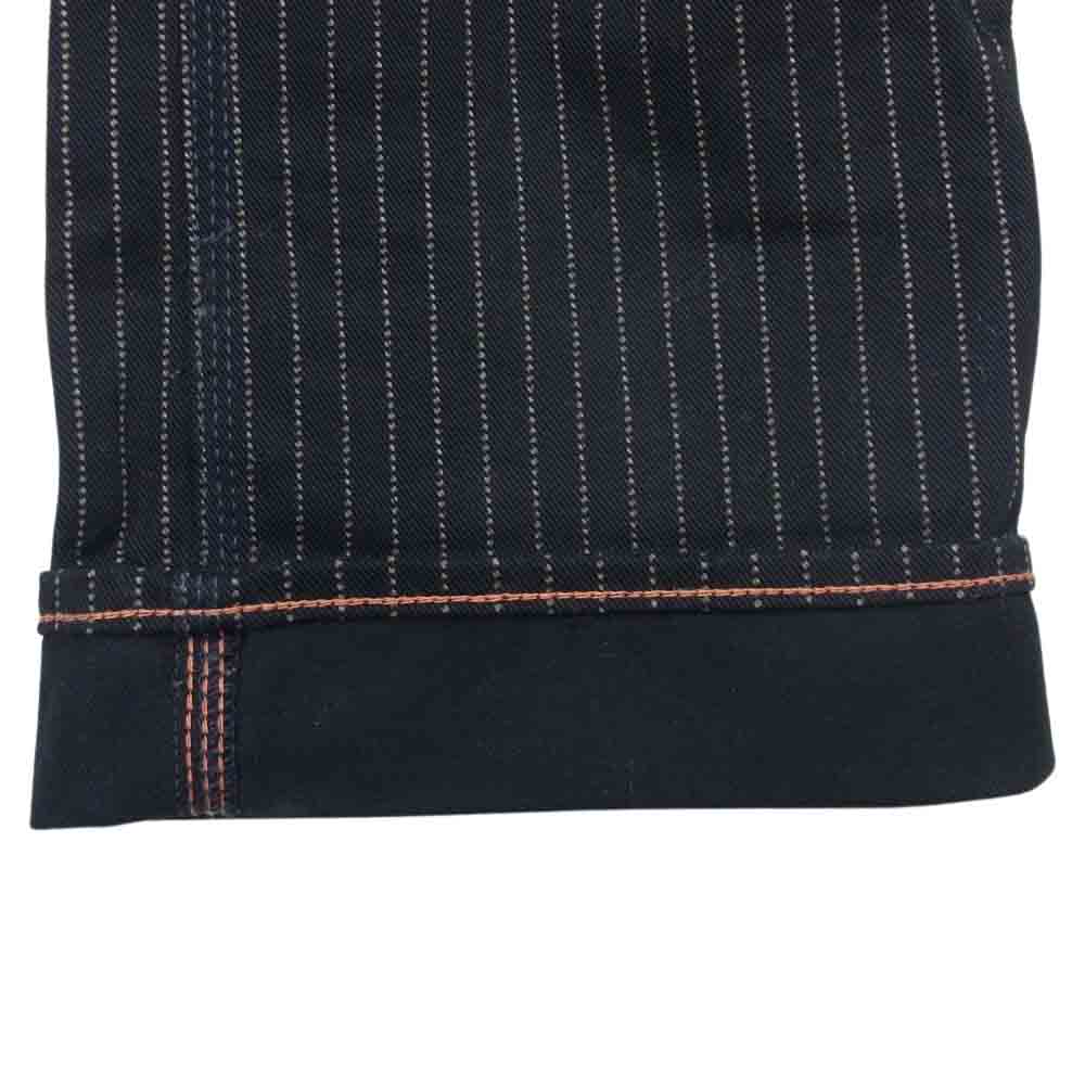 IRON HEART アイアンハート 12oz ブラックウォバッシュストライプ ダブルニー オーバーオール ブラック系 30【中古】