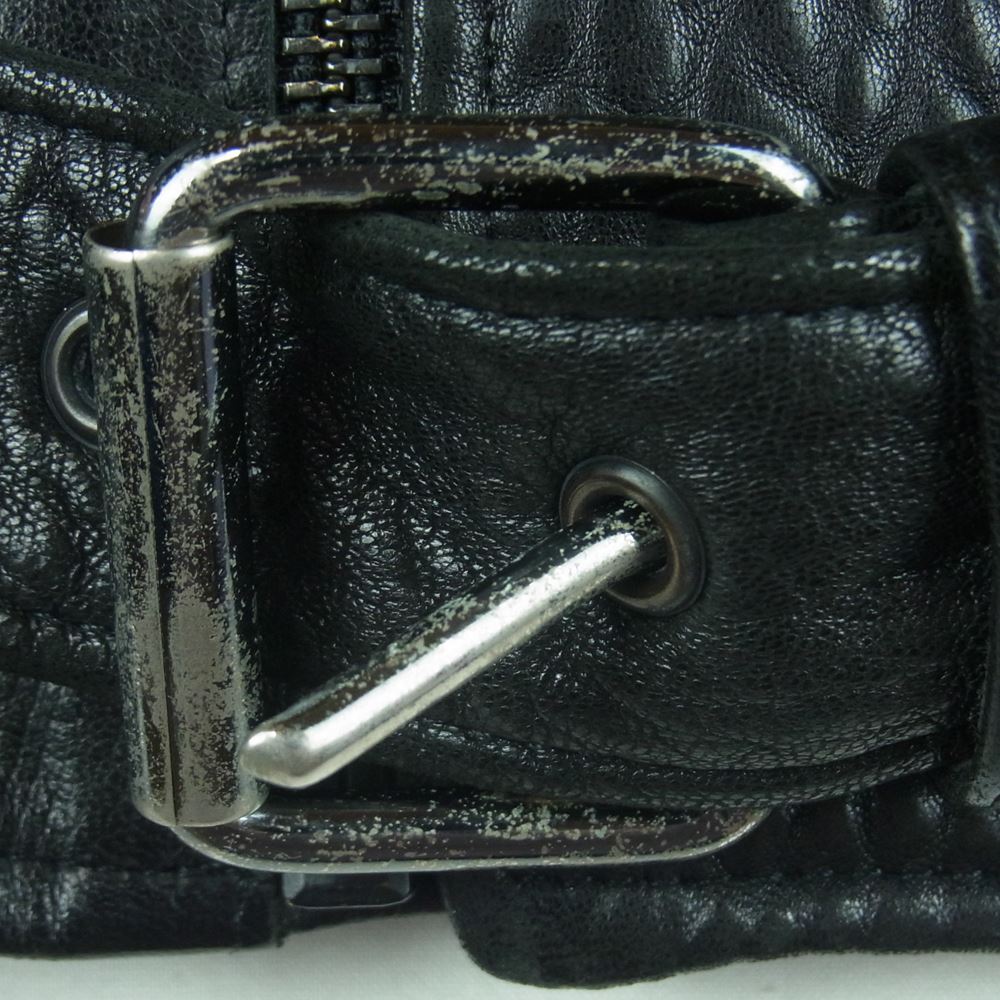 イーチアザー W13A22019ES 国内正規品 イーストランドタグ カウレザー スエード 異素材切替 パッチワーク ライダース ジャケット ブラック系 M【中古】