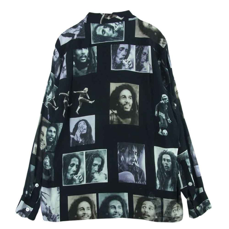 WACKO MARIA ワコマリア 18AW BOB MARLEY HAWAIIAN SHIRT ボブマーリー ハワイアン 長袖 シャツ ブラック系  S【中古】