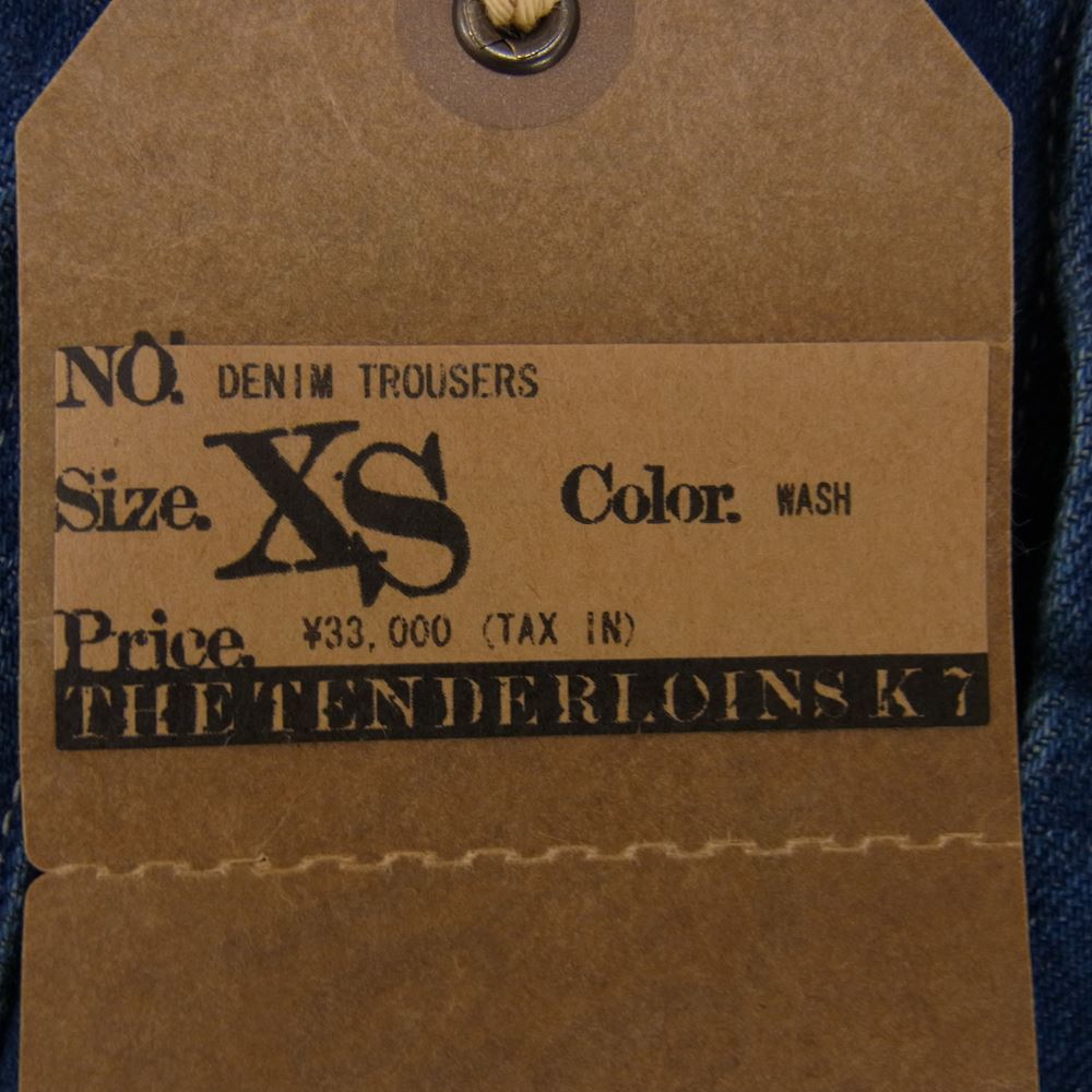 TENDERLOIN テンダーロイン DENIM TROUSERS シンチバック デニム トラウザーズ パンツ インディゴブルー系 XS【中古】