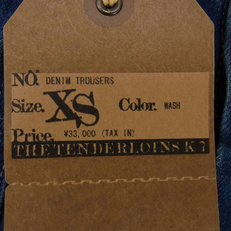 TENDERLOIN テンダーロイン DENIM TROUSERS シンチバック デニム トラウザーズ パンツ インディゴブルー系 XS【中古】