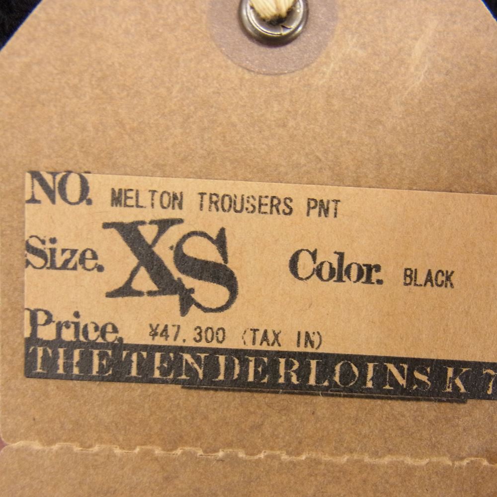TENDERLOIN テンダーロイン 212AW MELTON TROUSERS PNT BLACK ブラック系 XS【美品】【中古】