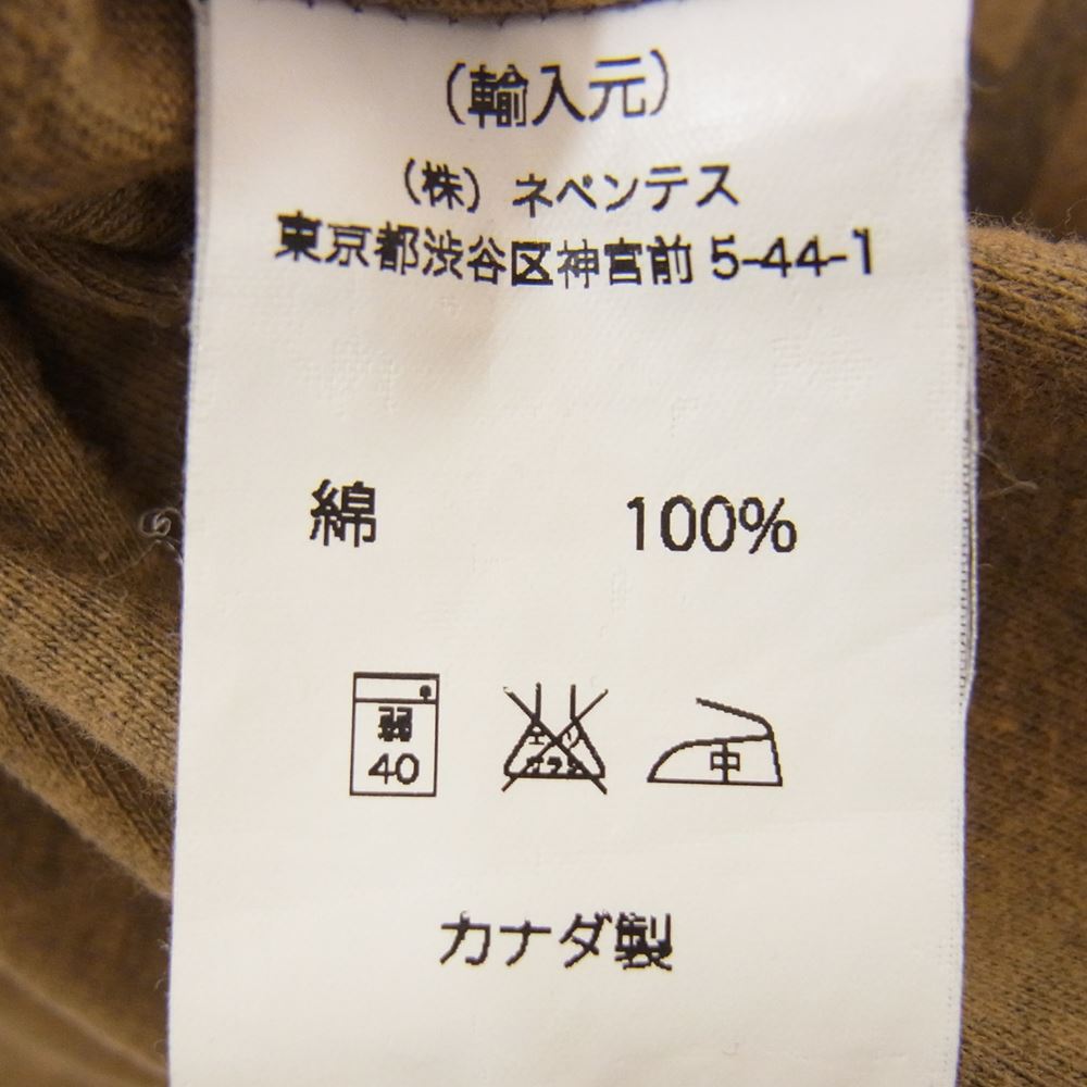 Engineered Garments エンジニアードガーメンツ Printed Cross Crew Neck T-shirt - Travel - Khaki 半袖 Tシャツ ブラウン系 S/P【中古】