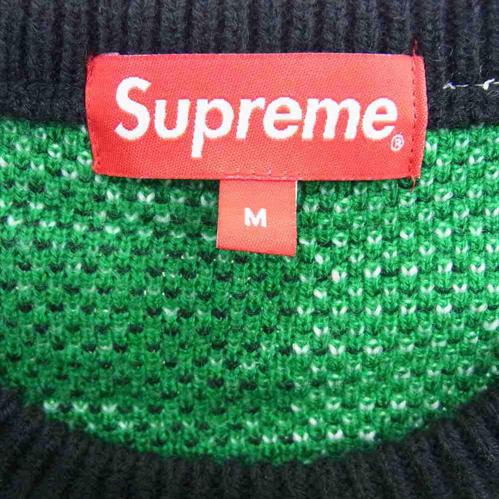 Supreme シュプリーム 21SS Street Signs Sweater ロゴ セーター ニット グリーン系 M【極上美品】【中古】
