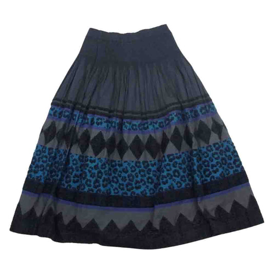 ミー イッセイミヤケ MI53FG461 ギャザー イージー スカート レオパード スカート ブラック系【中古】