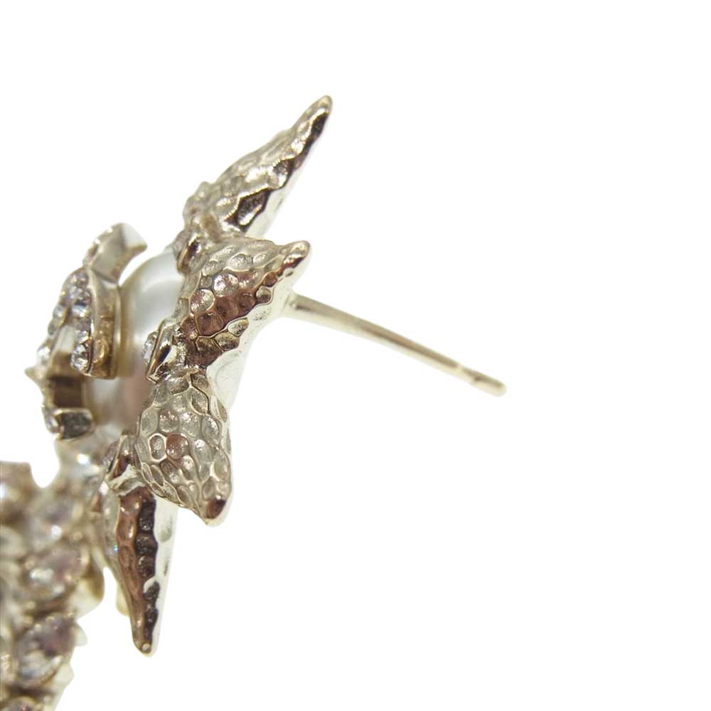 CHANEL シャネル B21C ココマーク ラインストーン スイング ピアス ゴールド系【中古】