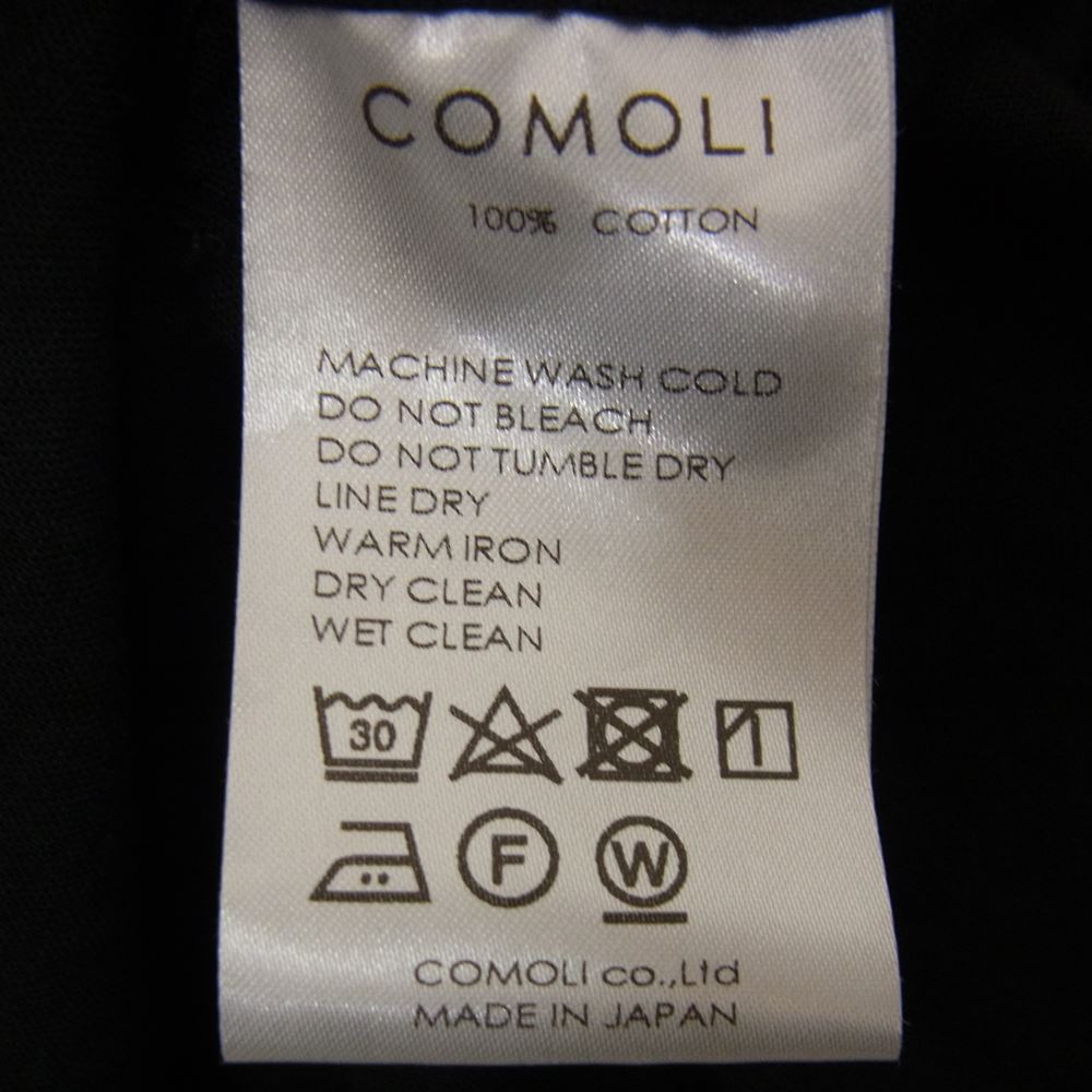 COMOLI コモリ 22SS V01-02017 ベタシャン スキッパー 半袖 シャツ ブラック系 3【中古】