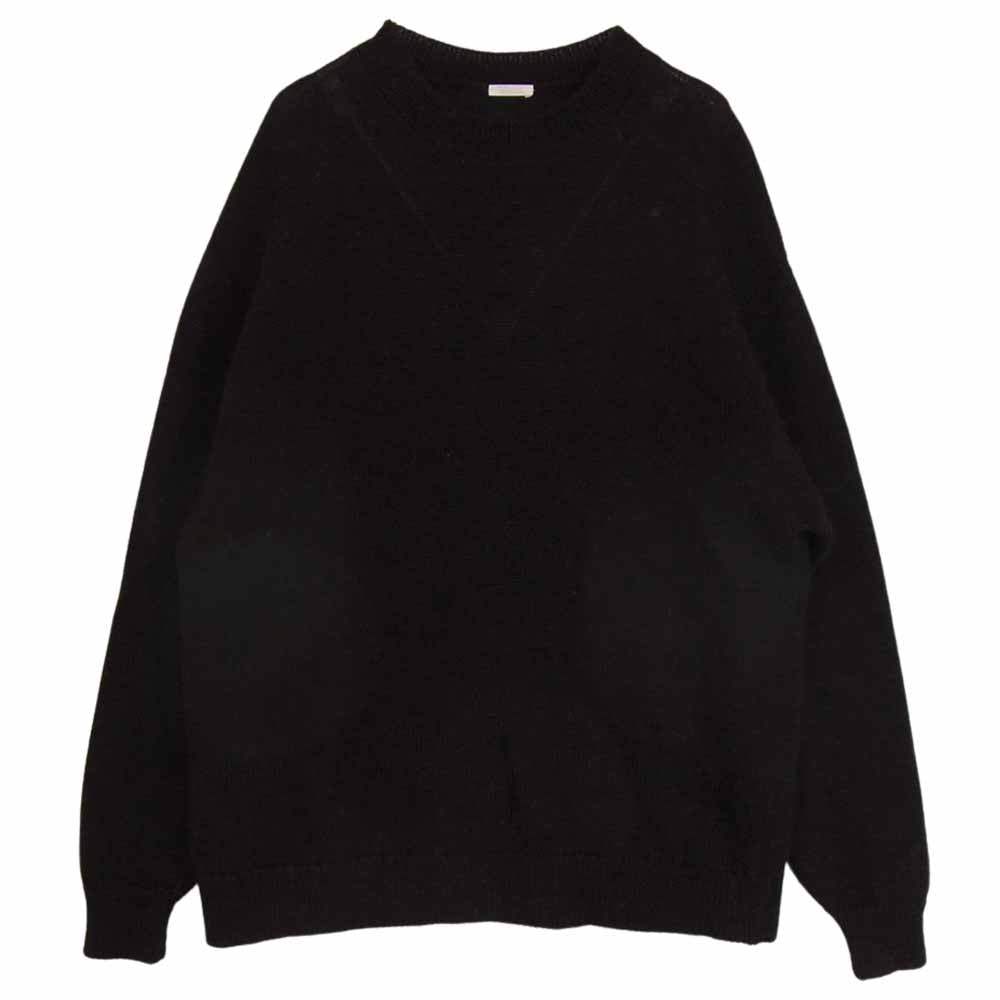 COMOLI コモリ 21AW U03-06001 ブラックアルパカ クルーネック ニット