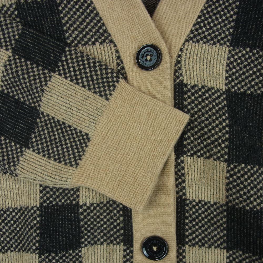 Barbour バブアー TARTAN GLENDEVON CARDY ニット カーディガン ウール トルコ製 ブラウン系 36【中古】