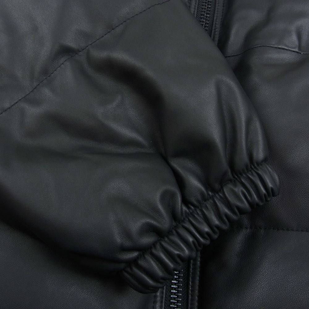 WIND AND SEA ウィンダンシー 22AW WDS-C-HYS-23-AP-Q1-02 × WIND AND SEA ウィンダンシー WDS Leather Down Jacket レザー ダウン ジャケット ヨークレザー 羊革 ブラック系 XL【極上美品】【中古】