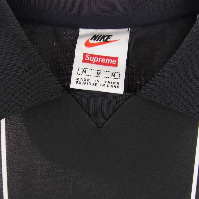 Supreme シュプリーム ポロシャツ 20AW × NIKE ナイキ Jewel Stripe Soccer Jersey ジュエル ストライプ サッカー ジャージ ポロシャツ ブラック系 M