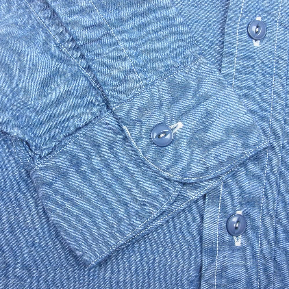 エルイー Lechoppe シャンブレー B.D 長袖 シャツ インディゴブルー系 3【極上美品】【中古】