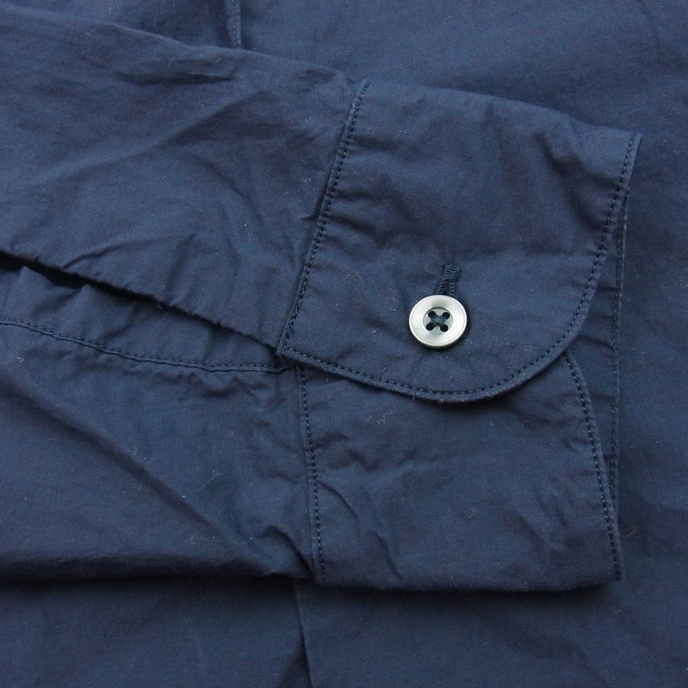 シオタ SHLM-101M スビン コットン タイプ ライター レギュラー カラー シャツ ネイビー系 5【中古】