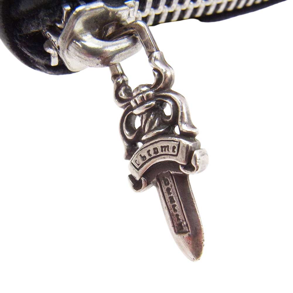 CHROME HEARTS クロムハーツ(原本無) REC F ZIP #2 フィリグリー プラス スエード レザー ウォレット 長財布 ブラック系【中古】