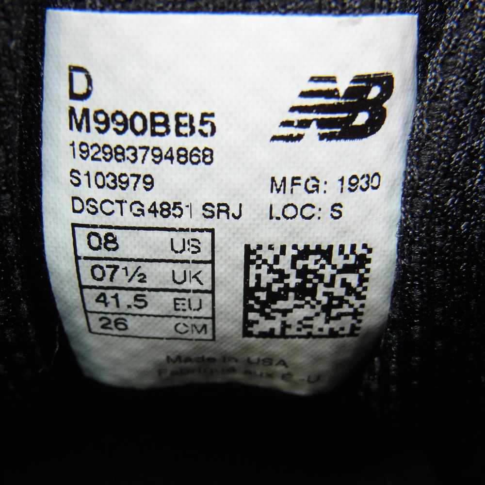 NEW BALANCE ニューバランス M990BB5 990V5 ローカット スニーカー トリプル ブラック ブラック系 26.0cm【中古】