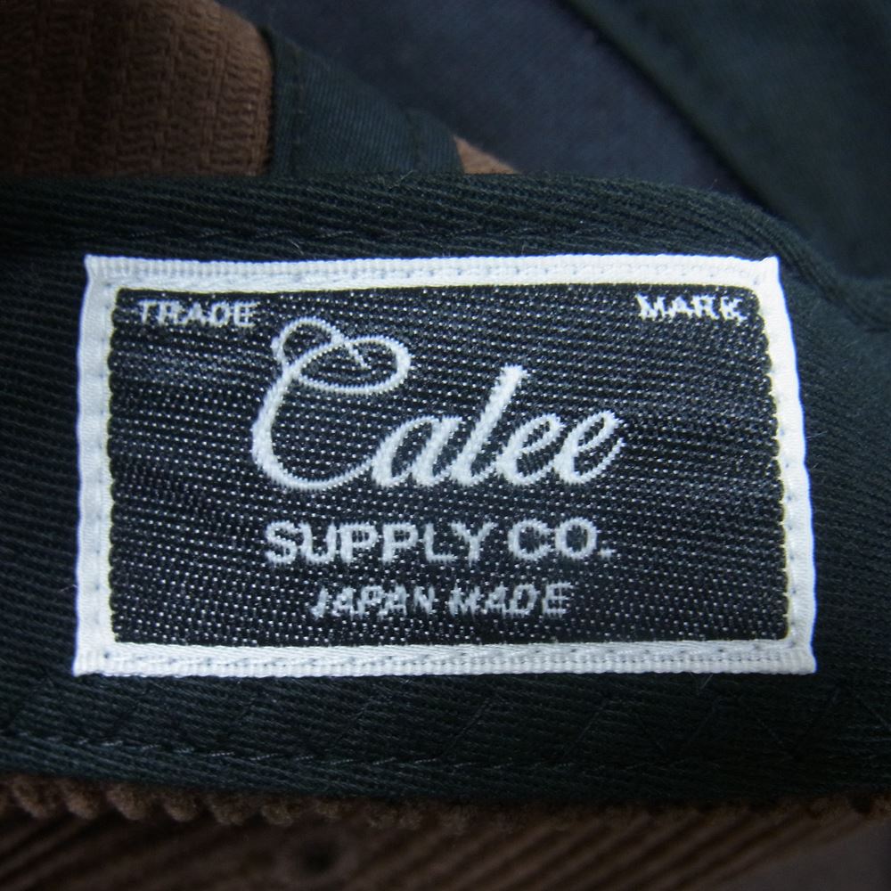 CALEE キャリー CORDUROY LEATHER WAPPEN CAP コーデュロイ キャップ ブラウン系【中古】