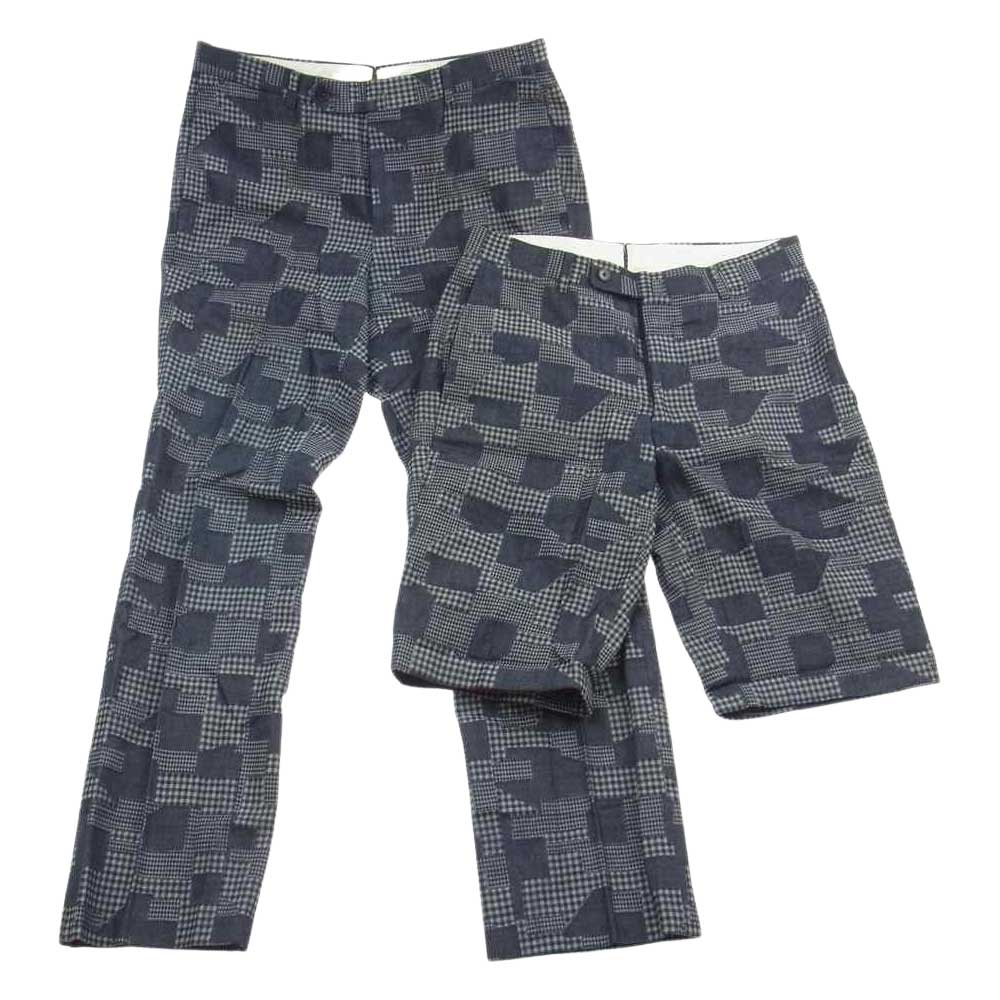 リング ジャケット チェック柄 スーツ ジャケット パンツ ショーツ セット グレー系 42【中古】