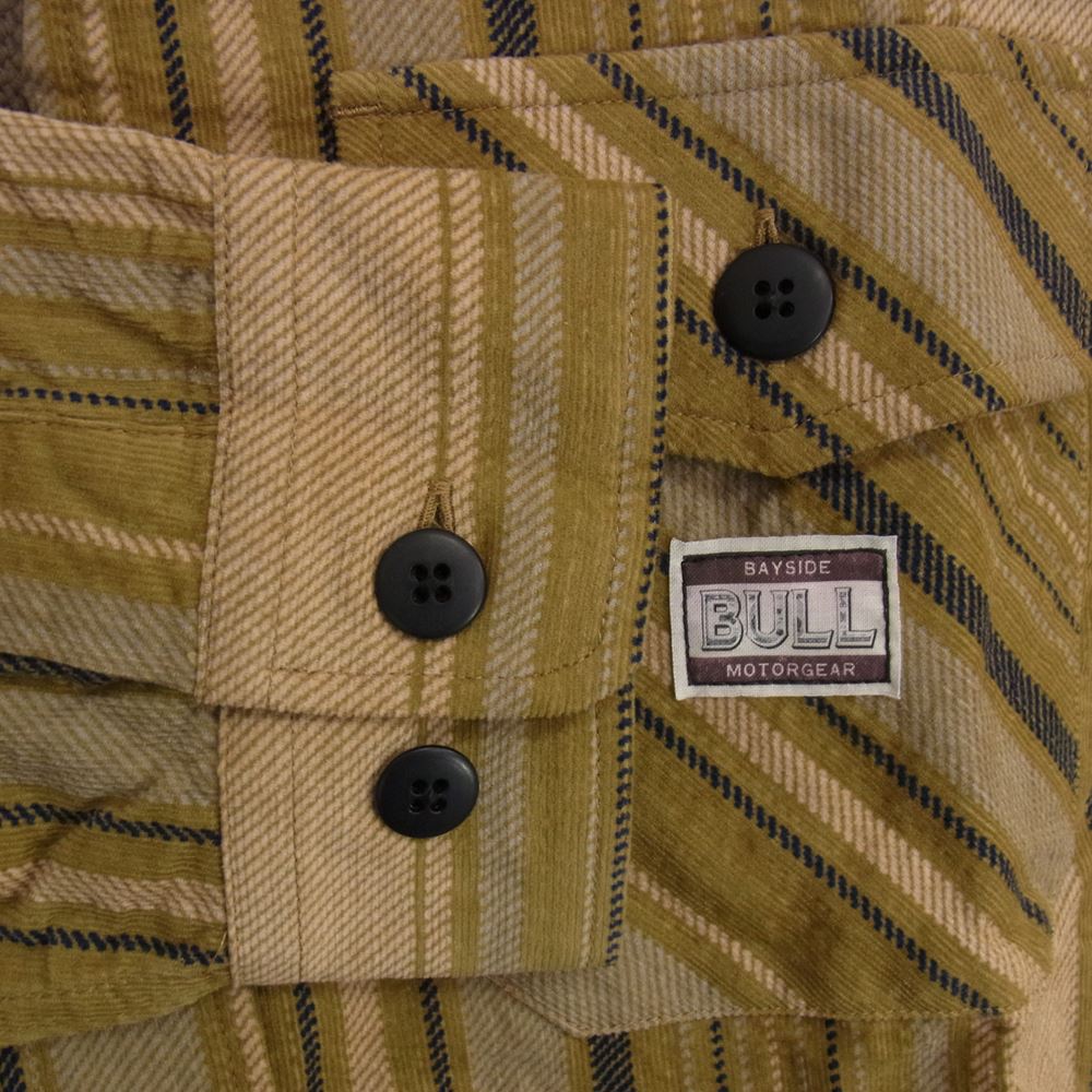 ブルオリジナル フード付 コーデユロイ 長袖 シャツ カーキ系 L【極上美品】【中古】