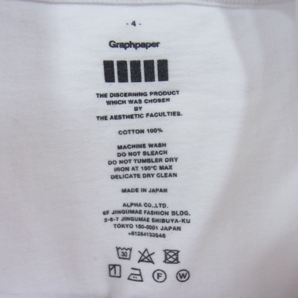 GRAPHPAPER グラフペーパー グラフペーパー Tシャツ ホワイト系 4【中古】