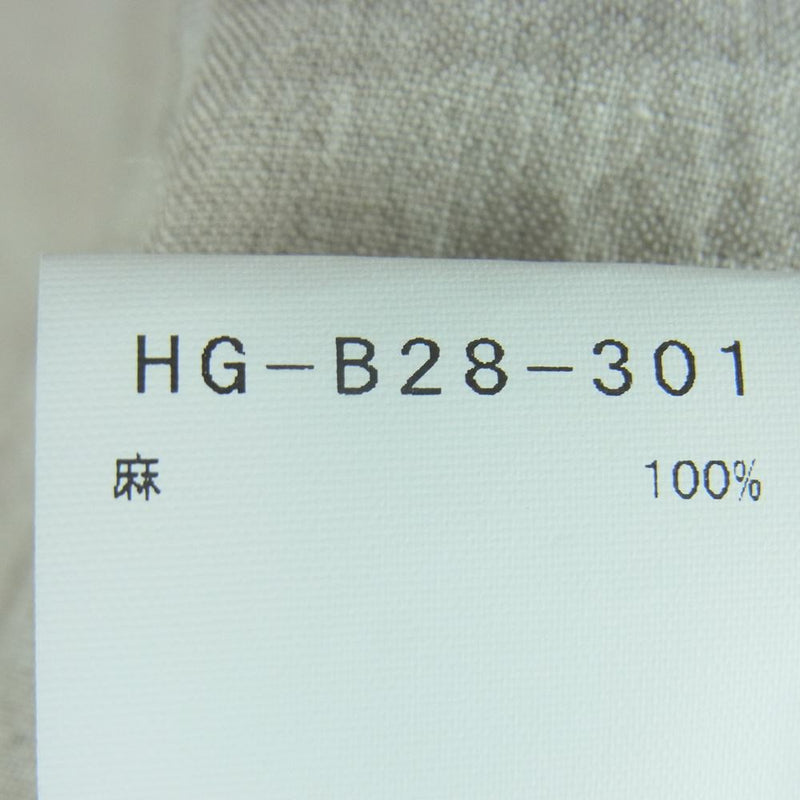 Yohji Yamamoto POUR HOMME ヨウジヤマモトプールオム 22SS HG-B28-301 HIGH COUNT LINEN ZIP OPEN BLOUSE リネン ジップアップ シャツ ジャケット グレイッシュベージュ系 3【中古】