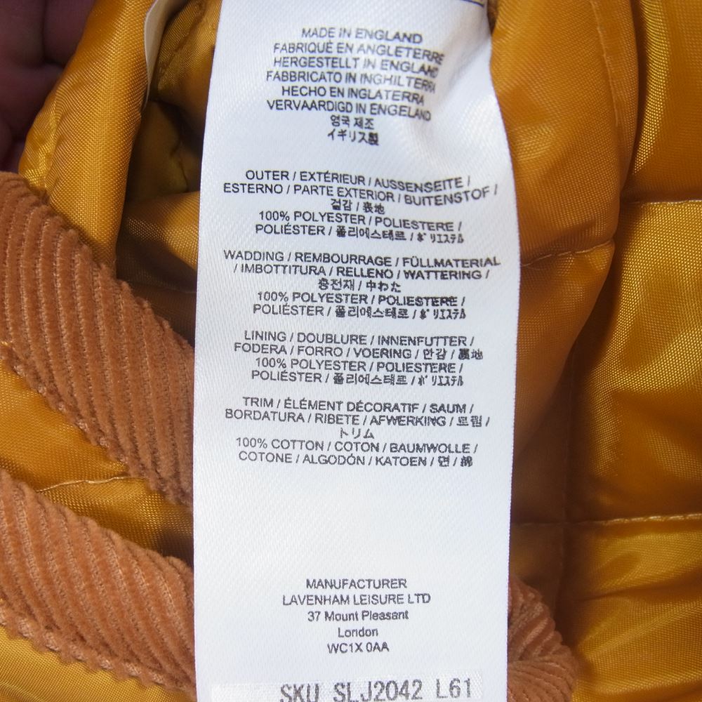 LAVENHAM ラベンハム THORNHAM VEST ソーンハム キルティング ベスト ヨークイエロー M【中古】