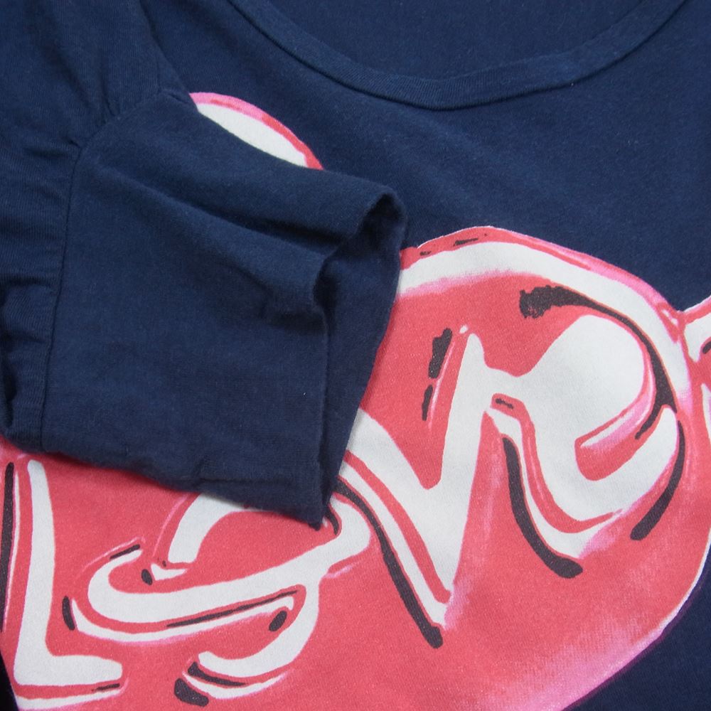 Vivienne Westwood ヴィヴィアンウエストウッド RED LABEL レッドレーベル LOVE ハート プリント 変形 カットソー ワンピース 半袖 ネイビー系 2【中古】