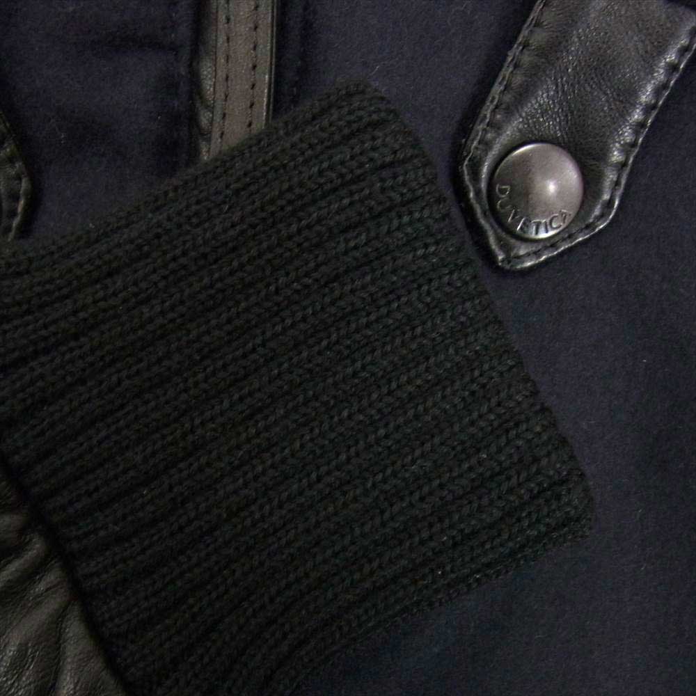 DUVETICA デュベティカ 国内正規品 POLINICE ポリニーチェ 袖レザー ウール ダウン ジャケット ネイビー系 S【中古】
