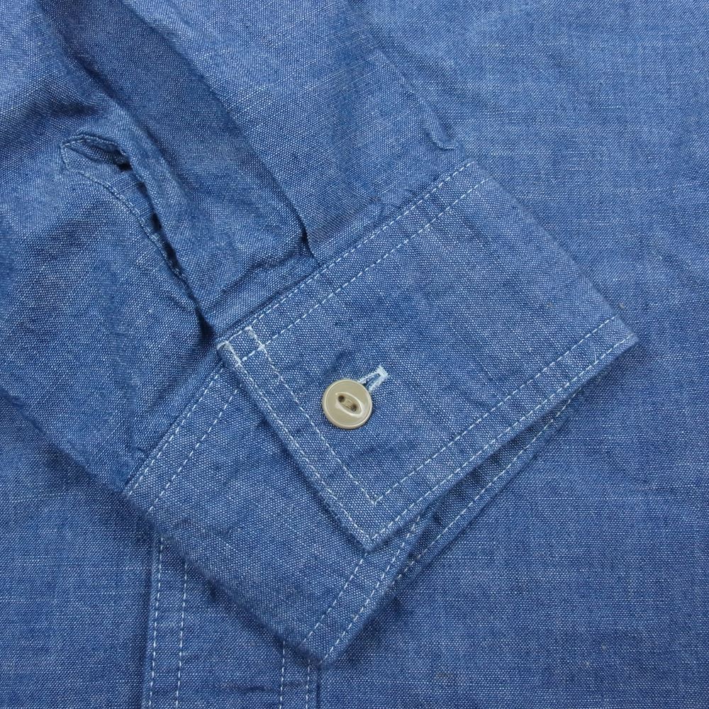 児島ジーンズ FB-201 長袖 シャンブレー シャツ インディゴブルー系 XL【新古品】【未使用】【中古】