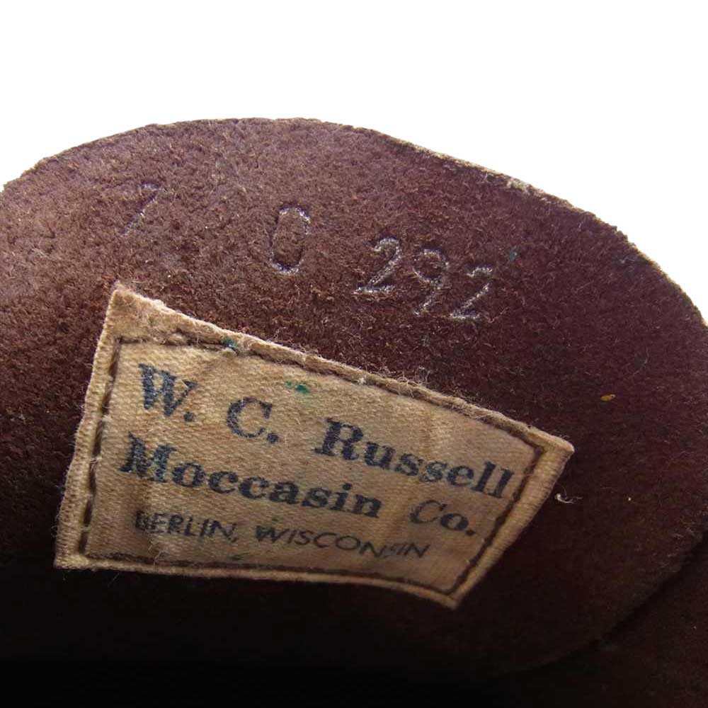 RUSSELL MOCCASIN ラッセルモカシン ヴィンテージ 50s 白タグ モカシン シューズ ブラウン系 US7【中古】