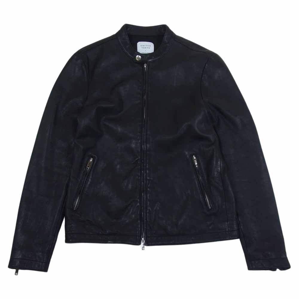 UNITED TOKYO ユナイテッドトウキョウ ラムレザーシングルライダース united tokyo ラムレザー シングル ライダース サイズ1 黒