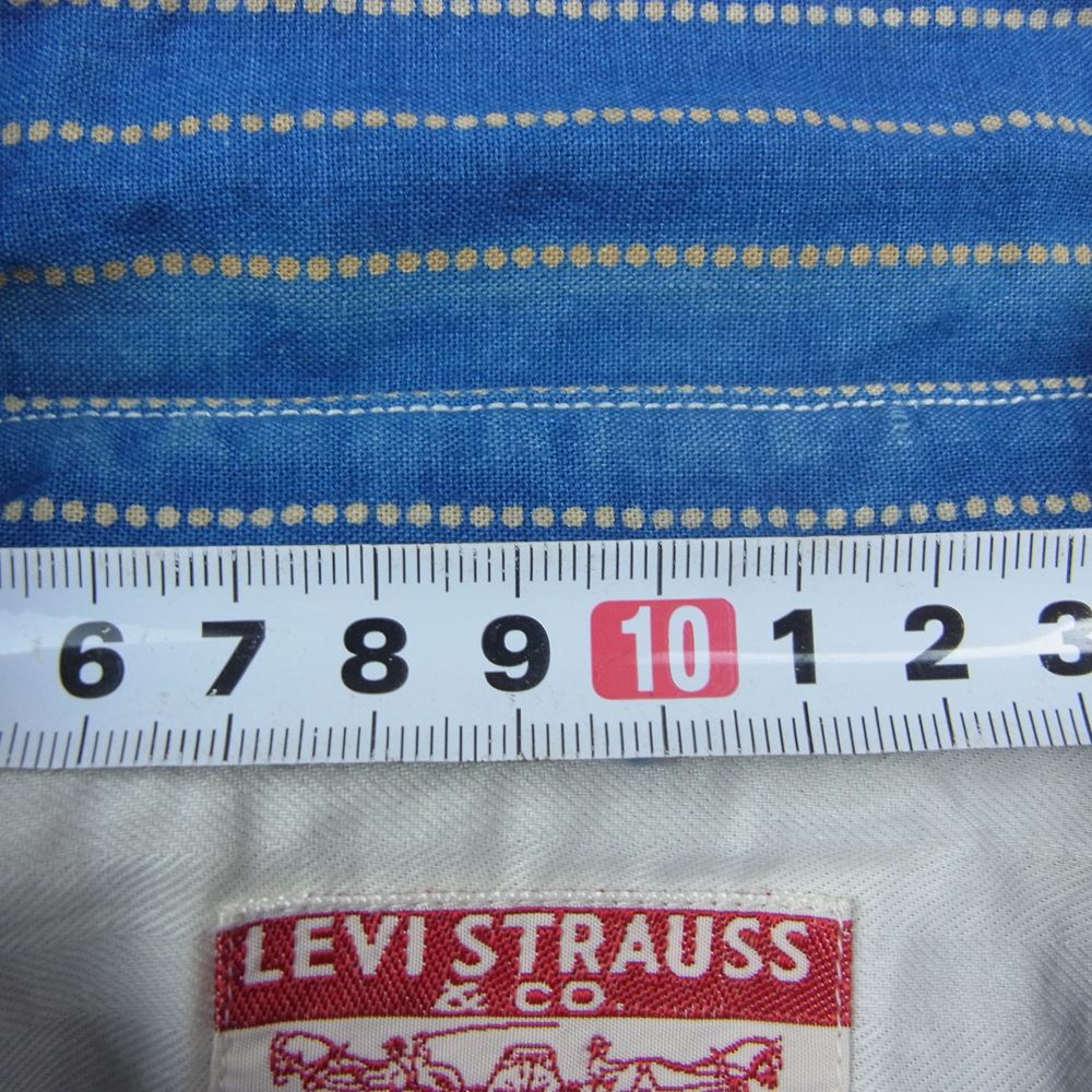Levi's リーバイス ウォバッシュ ワーク シャツ インディゴブルー系 M【中古】