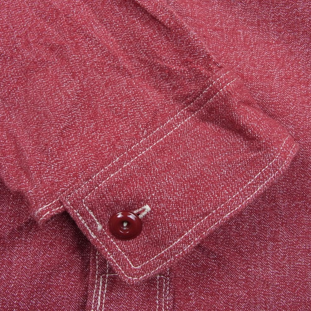 The REAL McCOY'S ザリアルマッコイズ DOUBLE DIAMOND TWIST CHAMBRAY SHIRT シャンブレー シャツ RED系 レッド系 14【中古】