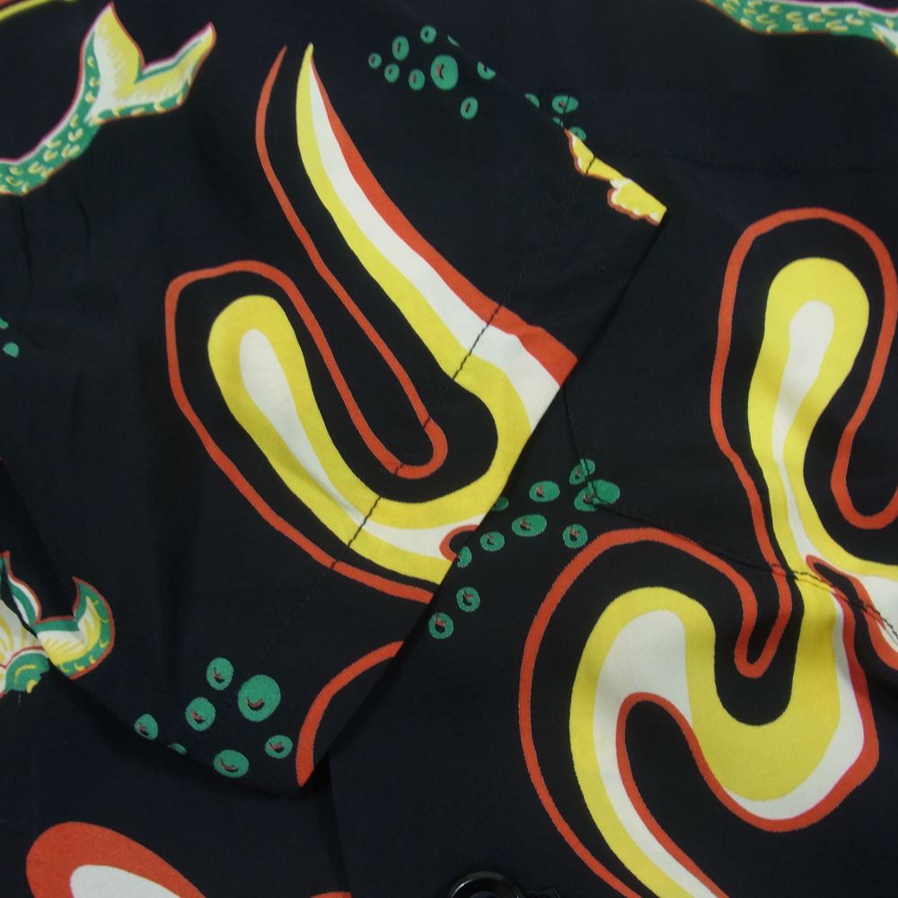 SUN SURF サンサーフ SS38031 HAWAIIAN SHIRT MERMAIDS ハワイアン シャツ アロハシャツ ブラック系 S【中古】