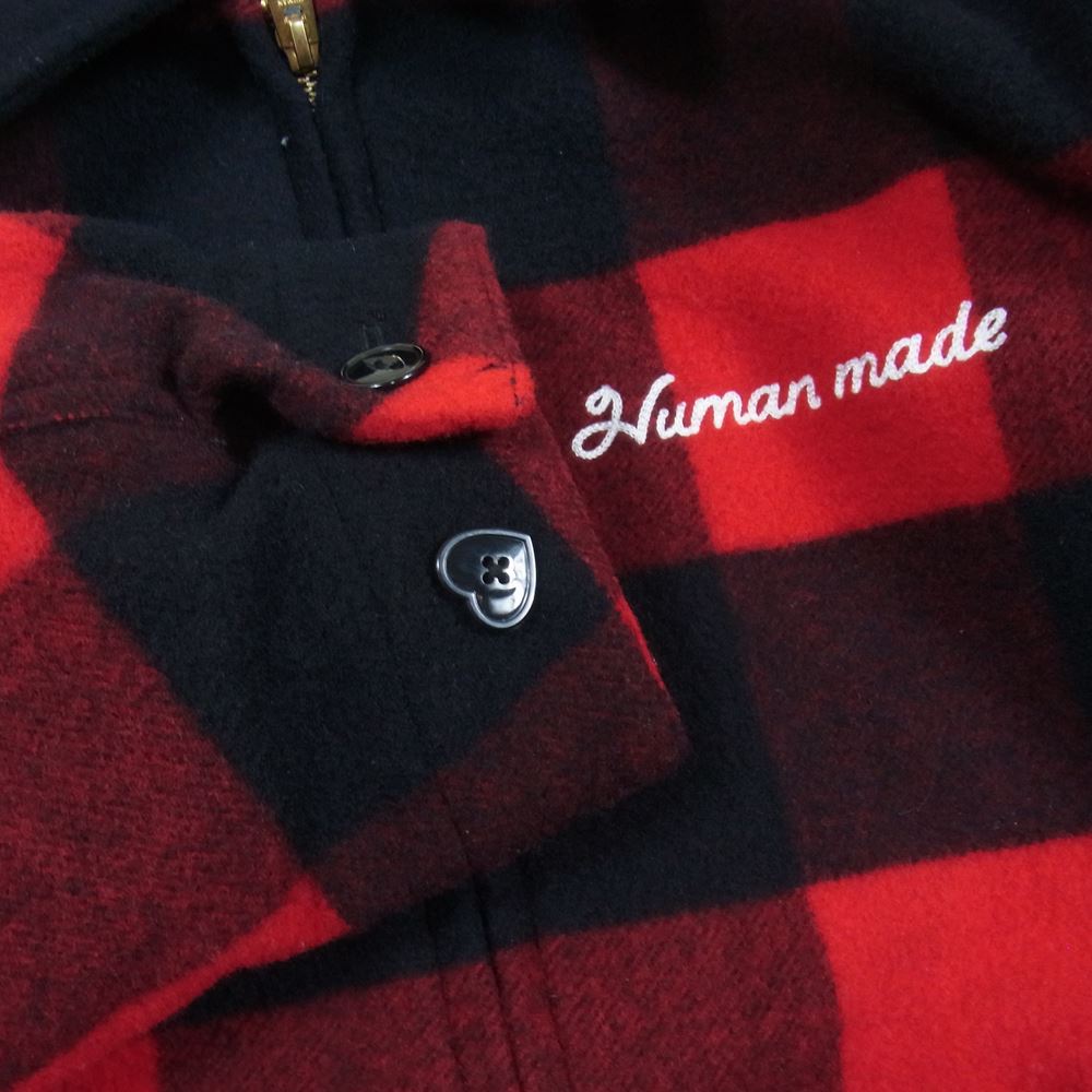 HUMAN MADE ヒューマンメイド ZIP-UP LUMBER JACKET RED ジップアップ ランバー ジャケット レッド系 ブラック系 L【中古】