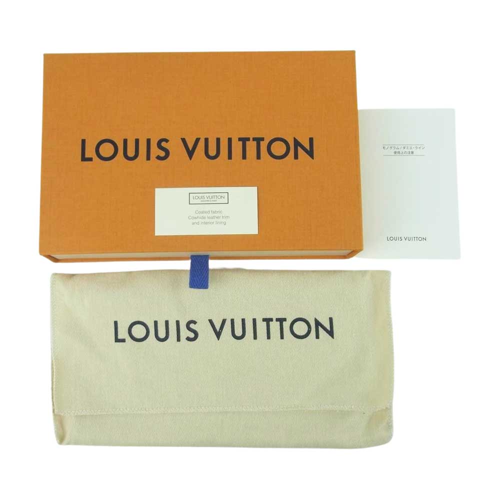 LOUIS VUITTON ルイ・ヴィトン N41625 ダミエ アズール ポルトフォイユ エミリー ロングウォレット 長財布 ベージュ系 ネイビー系 ピンク系【中古】