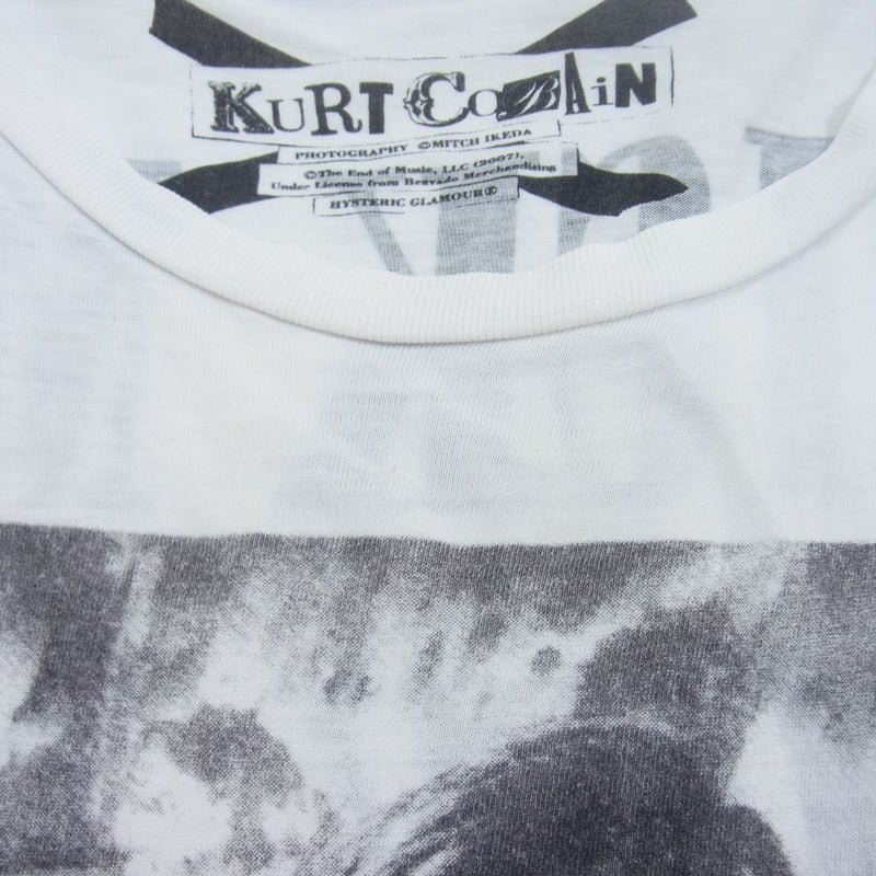 HYSTERIC GLAMOUR ヒステリックグラマー 4CT-4643 PICK ME YEAH KURT COBAIN Tee カートコバーン  フォトプリント 半袖 Tシャツ ホワイト系 L【中古】