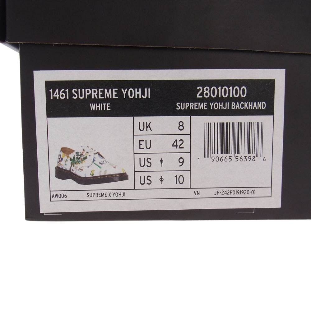 Supreme シュプリーム 22AW Yohji Yamamoto Dr.Martens 1461 3eye-Shoe ヨウジヤマモト ドクターマーチン 3ホール シューズ ホワイト系 US9【新古品】【未使用】【中古】