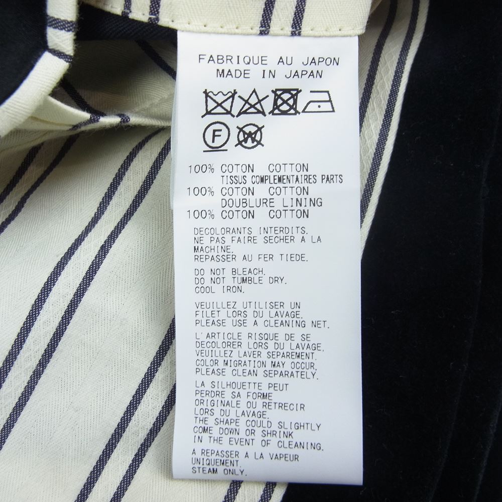 Yohji Yamamoto POUR HOMME ヨウジヤマモトプールオム 22AW LOOK3 HE-V14-019 COTTON VELVETEEN STAND COLLAR VEST ベルベットスタンドカラー ベスト ブラック系 2【美品】【中古】