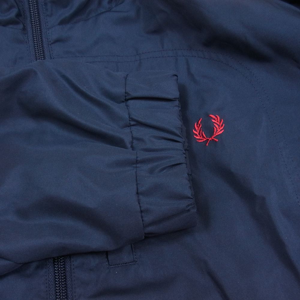 FRED PERRY フレッドペリー F2585 ZIP THROUGH JACKET ジップ スルー ジャケット ウィンドブレーカー ダークネイビー系 レッド系 M【中古】