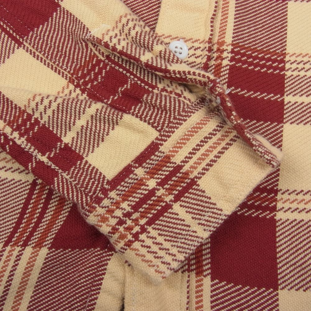 FULLCOUNT フルカウント Original Check Nel Shirts Walsh フランネル チェック シャツ エンジ系 38【中古】