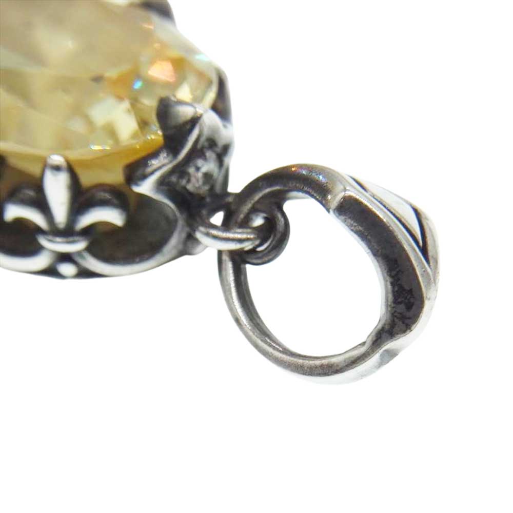 Justin Davis ジャスティンデイビス SPJ195 2 YEL SACRED CROWN ストーン クラウン ペンダントトップ シルバー系 イエロー系【中古】