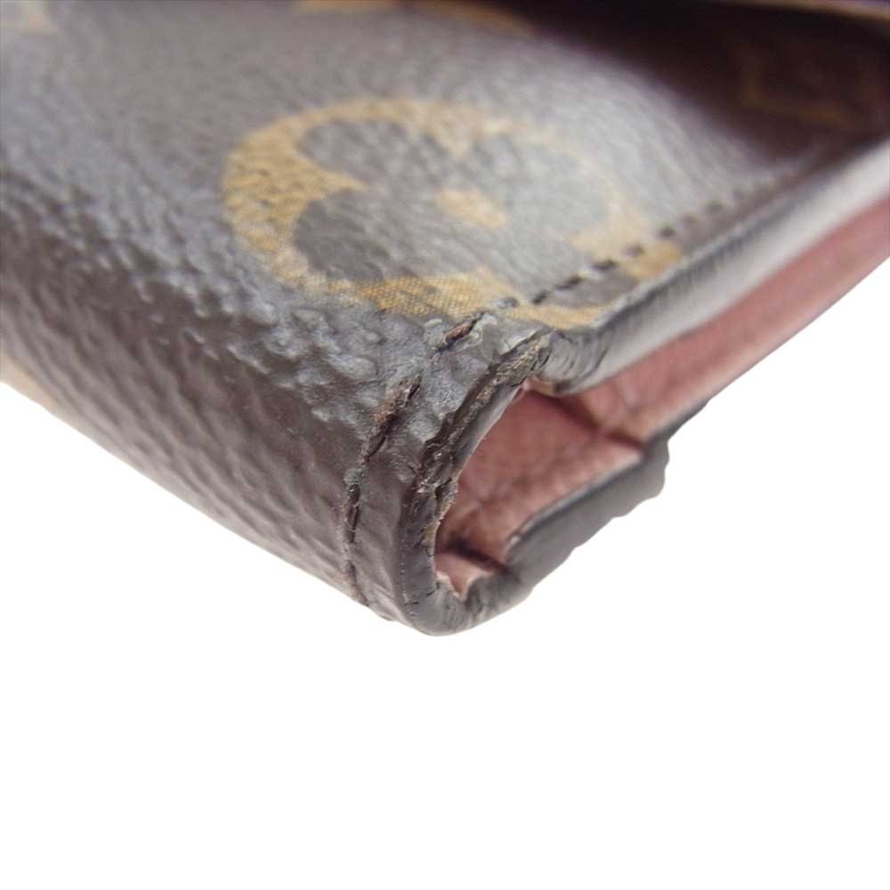 LOUIS VUITTON ルイ・ヴィトン M62933 ポルトフォイユ ゾエ モノグラム ローズバレリーヌ 三つ折り 財布 ウォレット ブラウン系 ピンク系【中古】