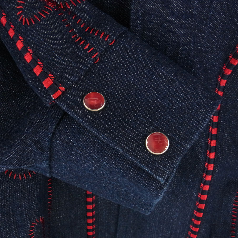 スリーフェイス JOHNNY K INDIGO DENIM インディゴ ウェスタン ジャケット インディゴブルー系 M【中古】