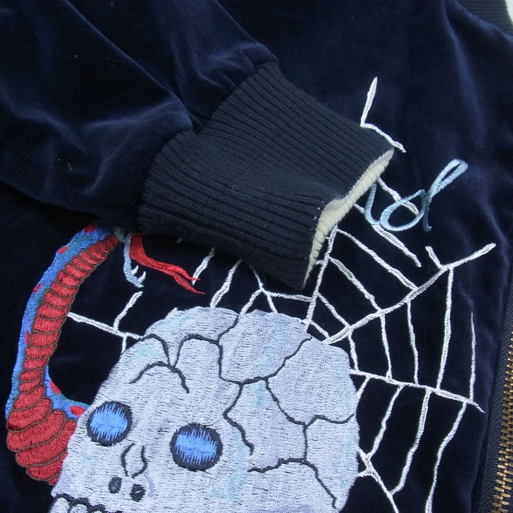 NEIGHBORHOOD ネイバーフッド 19SS SOUVENIR C-JKT スーベニア ジャケット スカル タイガー 刺繍 リバーシブル 別珍 スカジャン ホワイト系 ダークネイビー系 L【中古】