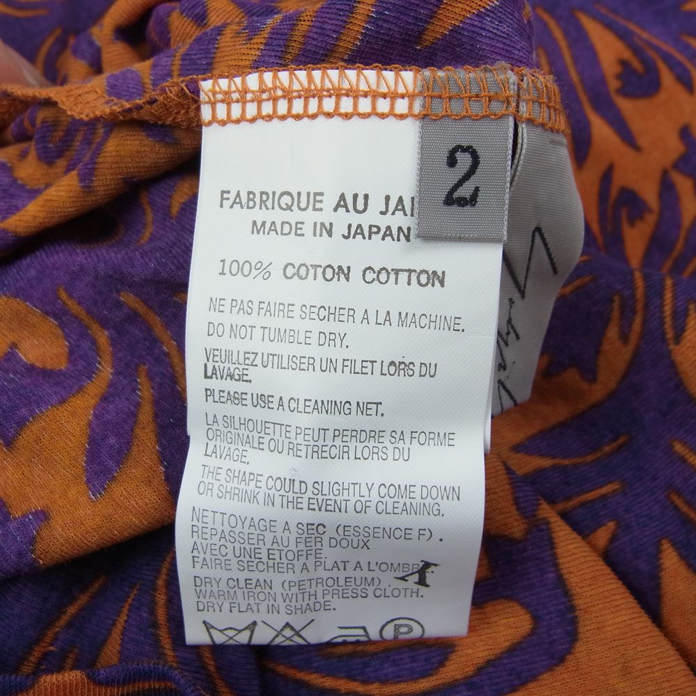 Yohji Yamamoto ヨウジヤマモト FT-T66-079 FEMME 総柄 タンクトップ オレンジ×パープル オレンジ系 2【中古】