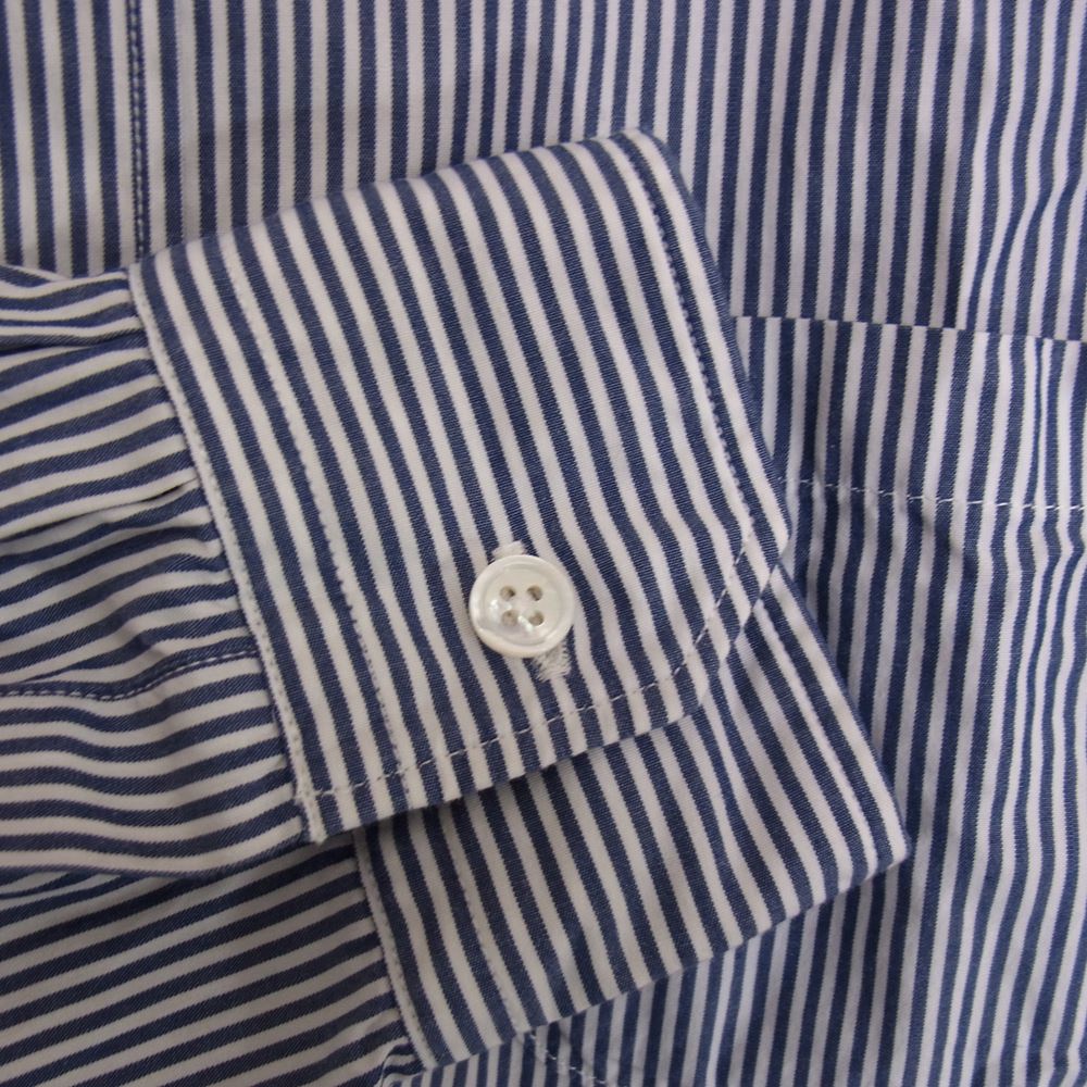 SOPHNET. ソフネット SOPH-000000 L/S B.D SHIRT COTTON STRIPE ボタンダウン ストライプ 長袖 シャツ ネイビー系 L【中古】