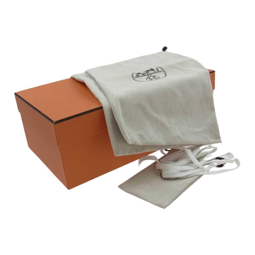 HERMES エルメス Quicker クイッカー レザー ローカットスニーカー ホワイト系 43【美品】【中古】