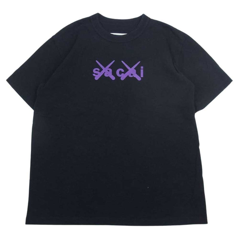サイズ2黒/未着用/sacai kaws Flock Print T-Shirt