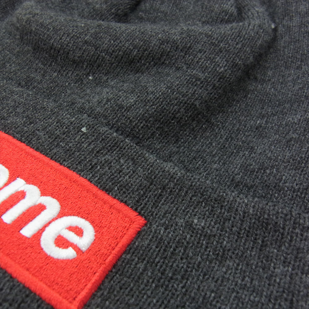 Supreme シュプリーム 21AW x New Era Box Logo Beanie ニューエラ ボックス ロゴ ビーニー ダークグレー系【美品】【中古】